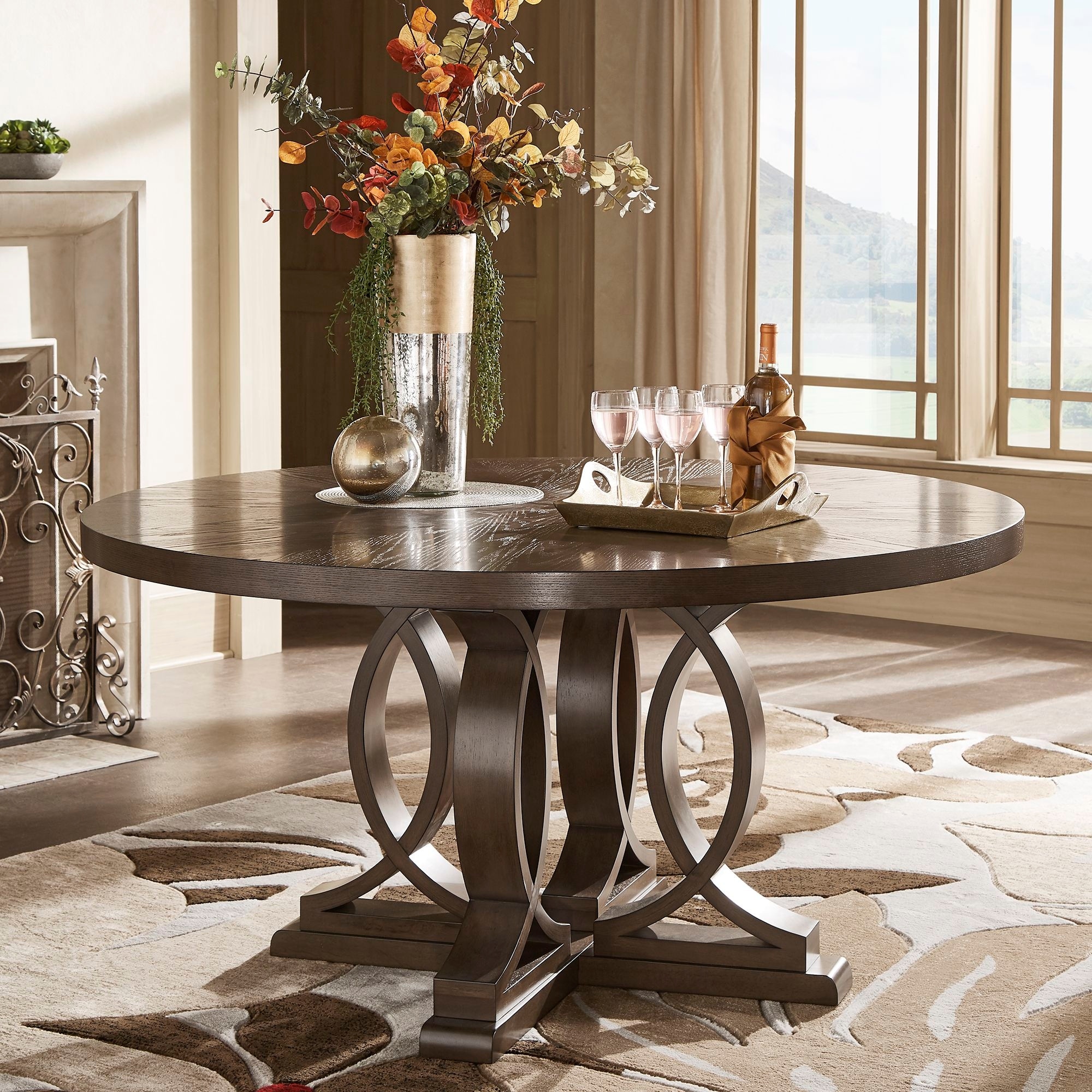 Reynolds Walnut Wood 52-inch 2-in-1 Round Game Table by Greyson Living - On Sale - Bed Bath ...